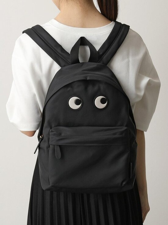 Anya Hindmarch Eyes Backpack Black Nylon Leather Trim Gold Hardware main image 4